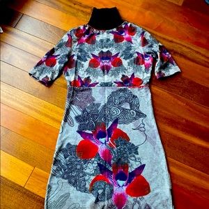 Midi turtleneck sweater dress